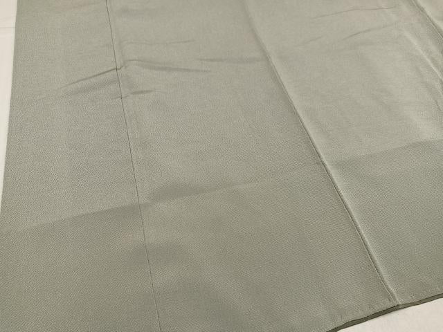 平和屋着物●上質な色無地　利休白茶色　鬼しぼ縮緬　正絹　逸品　AABL0724ph