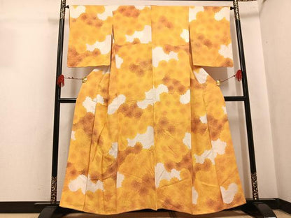 平和屋着物●上質な小紋　地紋起こし　花尽くし　正絹　逸品　AABL0725ph