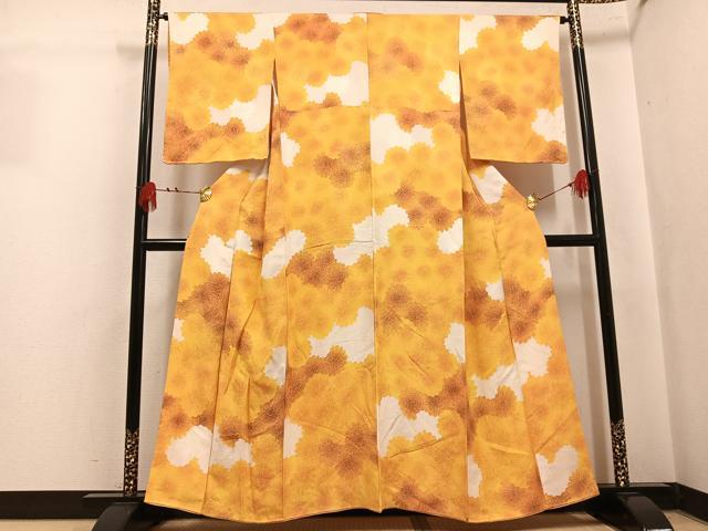 平和屋着物●上質な小紋　地紋起こし　花尽くし　正絹　逸品　AABL0725ph