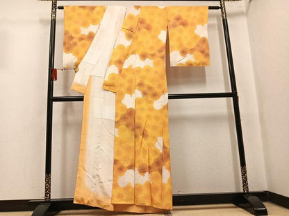 平和屋着物●上質な小紋　地紋起こし　花尽くし　正絹　逸品　AABL0725ph