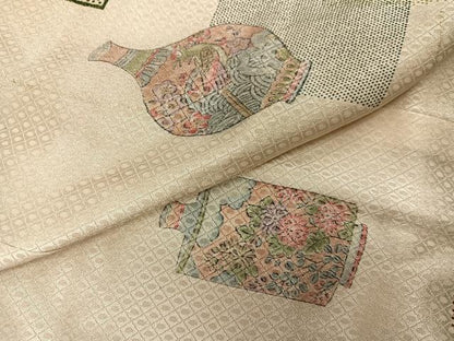 平和屋着物●上質な小紋　陶器　正絹　逸品　AABL0727ph