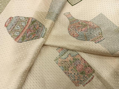 平和屋着物●上質な小紋　陶器　正絹　逸品　AABL0727ph