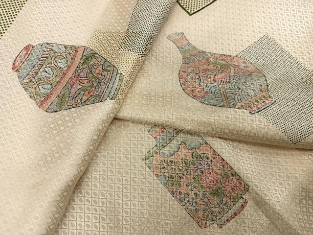 平和屋着物●上質な小紋　陶器　正絹　逸品　AABL0727ph