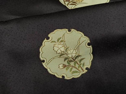 平和屋着物●訪問着　駒刺繍　雪輪草花文　金彩　正絹　逸品　AABL0728ph