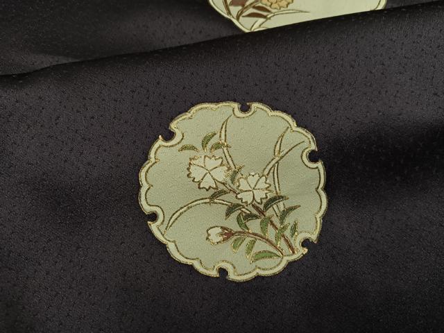 平和屋着物●訪問着　駒刺繍　雪輪草花文　金彩　正絹　逸品　AABL0728ph