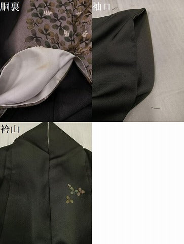 平和屋着物●訪問着　刺繍　草花文　暈し染め　金糸　正絹　逸品　AABL0730ph
