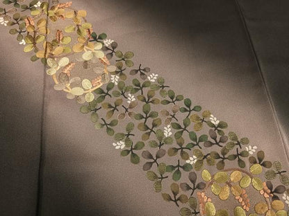 平和屋着物●訪問着　刺繍　草花文　暈し染め　金糸　正絹　逸品　AABL0730ph
