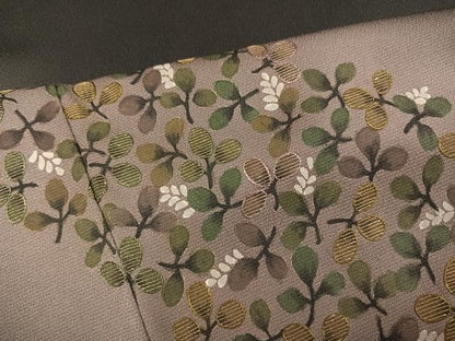 平和屋着物●訪問着　刺繍　草花文　暈し染め　金糸　正絹　逸品　AABL0730ph