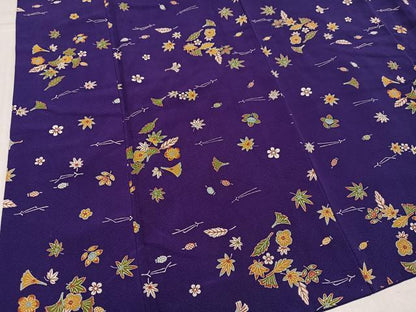 平和屋着物●上質な小紋　型染め　草花文　正絹　逸品　AABL0731ph