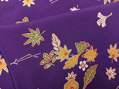 平和屋着物●上質な小紋　型染め　草花文　正絹　逸品　AABL0731ph
