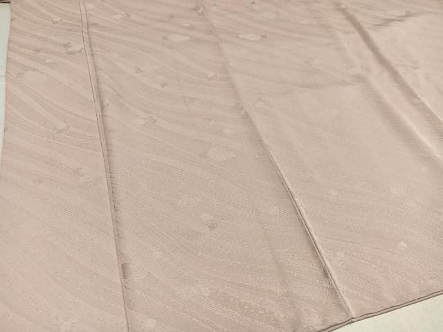 平和屋着物●上質な色無地　箔散らし地紋　灰桜色　正絹　逸品　AABL0732ph