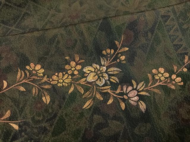 平和屋着物○訪問着 草花文 金彩 さが美扱い 正絹 逸品 AABL0735ph