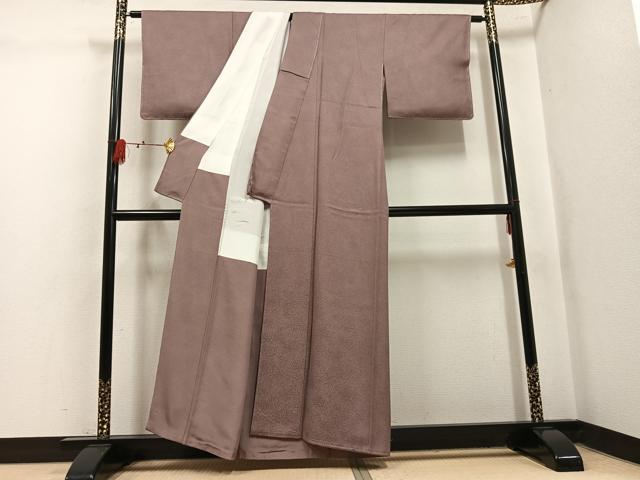 平和屋着物●伝統工芸師　服部光擴　江戸小紋　草木染　鮫小紋柄　正絹　逸品　未使用　AABL0736ph
