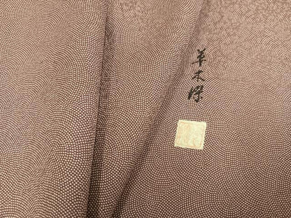 平和屋着物●伝統工芸師　服部光擴　江戸小紋　草木染　鮫小紋柄　正絹　逸品　未使用　AABL0736ph