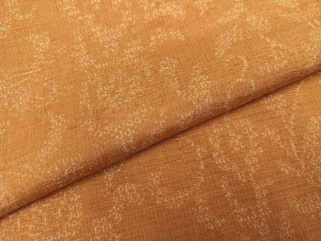 平和屋着物●結城紬　100亀甲　花唐草文　正絹　逸品　未使用　AABL0737ph