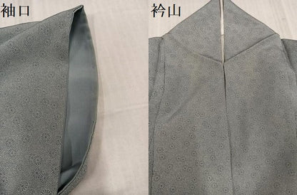 平和屋着物●伝統工芸士　廣瀬雄望　江戸小紋　花唐草文　正絹　逸品　AABL0743ph