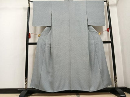 平和屋着物●伝統工芸士　廣瀬雄望　江戸小紋　花唐草文　正絹　逸品　AABL0743ph