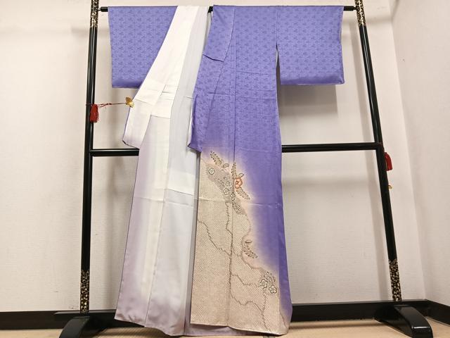 平和屋着物●訪問着　中国三大刺繍　相良刺繍　絞り　辻が花　暈し染め　正絹　逸品　未使用　AABL0744ph