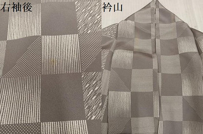 平和屋着物●上質な小紋　市松文様　正絹　逸品　AABL0745ph