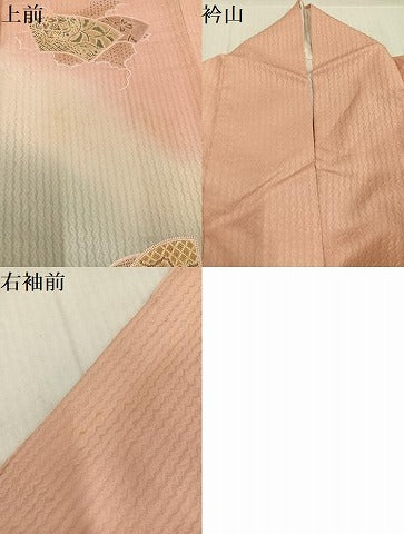 平和屋着物●訪問着　中国三大刺繍　スワトウ刺繍　汕頭刺繍　総刺繍　地紙花文　暈し染め　金糸　正絹　逸品　AABL0754ph