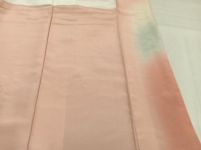平和屋着物●訪問着　中国三大刺繍　スワトウ刺繍　汕頭刺繍　総刺繍　地紙花文　暈し染め　金糸　正絹　逸品　AABL0754ph