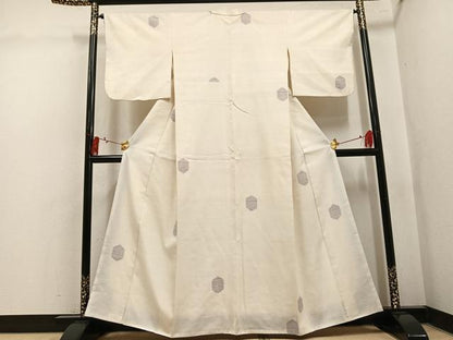 平和屋着物●結城紬　100亀甲　飛び亀甲　亀甲文　正絹　逸品　AABL0755ph