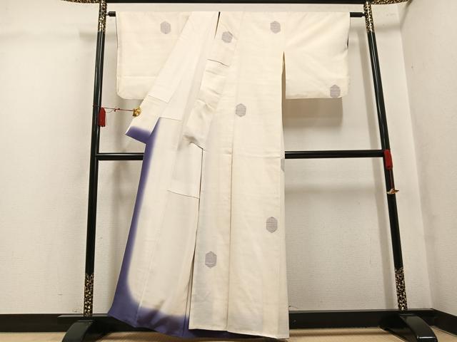 平和屋着物●結城紬　100亀甲　飛び亀甲　亀甲文　正絹　逸品　AABL0755ph