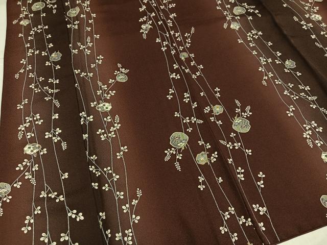 平和屋着物●上質な小紋　草花文　暈し染め　金彩　正絹　逸品　AABL0760ph