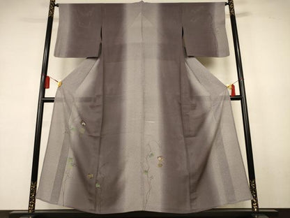 平和屋着物＊夏物　訪問着　絽　蔦の葉色紙花鳥文　暈し染め　金彩　正絹　逸品　AABL0761jd
