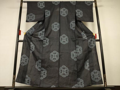 平和屋着物＊夏物　重要無形文化財　本場宮古上布　舞花文　苧麻　逸品　AABL0764jd