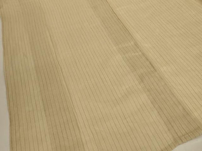 平和屋着物＊夏物　本場小千谷ちぢみ　縞　麻　逸品　AABL0765jd