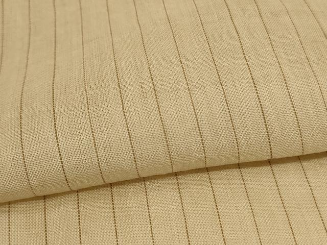 平和屋着物＊夏物　本場小千谷ちぢみ　縞　麻　逸品　AABL0765jd