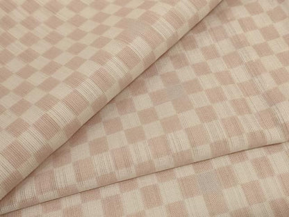 平和屋着物＊夏物　小紋　紗　市松文様　洗える着物　AABL0766jd