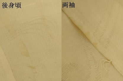 平和屋着物＊夏物　長襦袢　流水紋紗　鳥の子色　麻　AABL0767jd