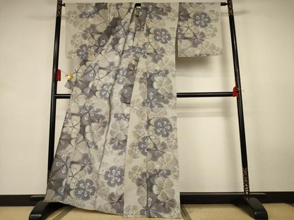 平和屋着物＊夏物　小紋　紗　花尽くし　洗える着物　AABL0771jd