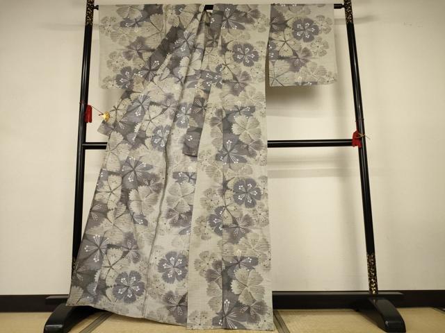 平和屋着物＊夏物　小紋　紗　花尽くし　洗える着物　AABL0771jd