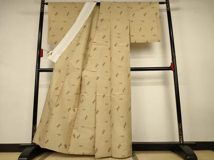 平和屋着物＊夏物　米琉上布　絣文　反端付き　正絹　逸品　AABL0777jd