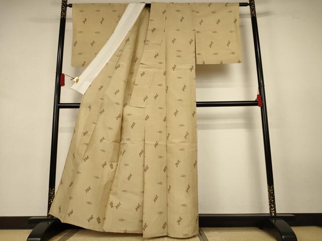 平和屋着物＊夏物　米琉上布　絣文　反端付き　正絹　逸品　AABL0777jd