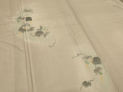 平和屋着物＊夏物　訪問着　絽　手描き　蔦の葉文　正絹　逸品　AABL0780jd