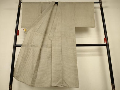 平和屋着物＊夏物　男性　本場小千谷ちぢみ　絣柄　麻　逸品　AABL0782jd