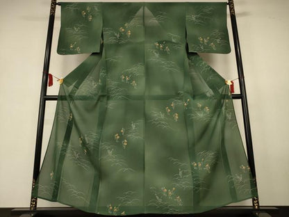 平和屋着物＊夏物　小紋　絽　ろうけつ染め　人物文　暈し染め　正絹　逸品　AABL0787jd