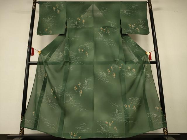 平和屋着物＊夏物　小紋　絽　ろうけつ染め　人物文　暈し染め　正絹　逸品　AABL0787jd