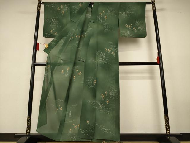 平和屋着物＊夏物　小紋　絽　ろうけつ染め　人物文　暈し染め　正絹　逸品　AABL0787jd