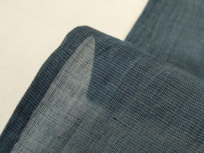 平和屋着物＊夏物　男性　本場小千谷ちぢみ　錆鉄御納戸色　麻　逸品　AABL0789jd