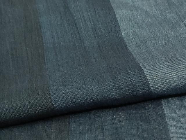平和屋着物＊夏物　男性　本場小千谷ちぢみ　縞　麻　逸品　AABL0795jd