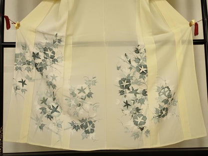 平和屋着物＊夏物　訪問着　絽　手描き　朝顔　正絹　逸品　AABL0796jd