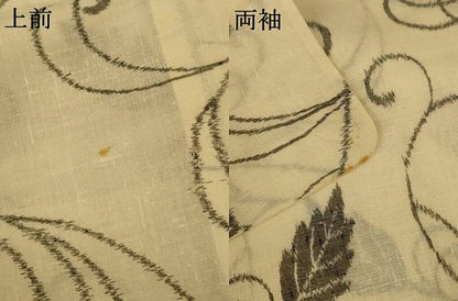平和屋着物＊夏物　紗紬　唐草文　正絹　逸品　AABL0798jd
