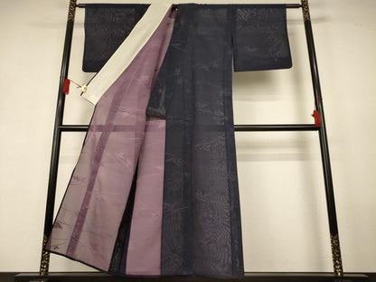 平和屋着物＊夏物　小紋　紗　芝花文　正絹　逸品　AABL0799jd