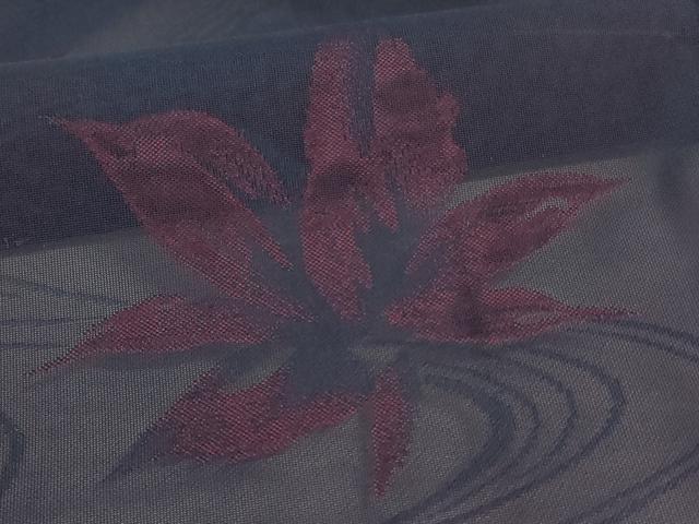 平和屋着物＊夏物　小紋　紗　流水舞葉文　正絹　逸品　未使用　AABL0800jd