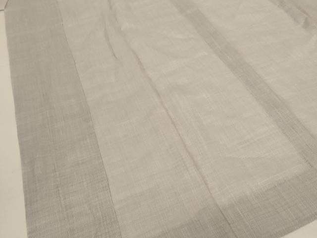 平和屋着物＊夏物　本場小千谷麻絽襦袢　白鼠色　小千谷織物　証紙付き　麻　逸品　AABL0808jd